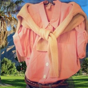 euc vtg•jones ny blush pink button up blouse